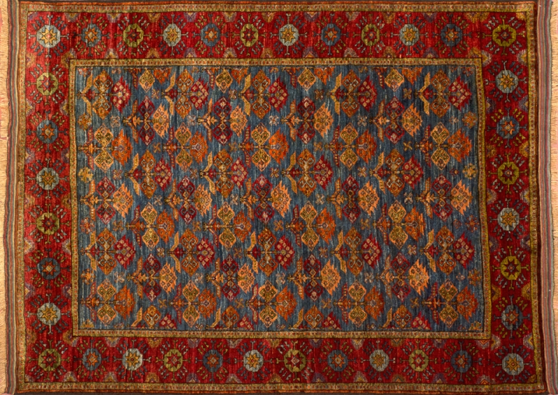 80850 Balouch rectangular 5' by 6' 7" rug from Afghanistan and made from 100% wool