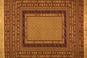 Somakh rectangular 4' 5" by 6' 0" rug with geometric pattern from Afghanistan