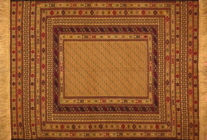 81269 Somakh rectangular 4' 5" by 6' 0" rug with geometric pattern from Afghanistan