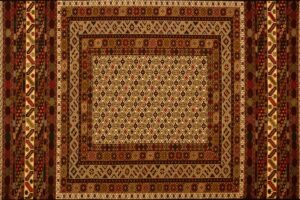 Balouch rectangular 4' 2" by 6' 4" rug with geometric pattern from Afghanistan