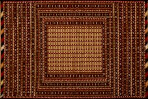 Balouch rectangular 4' 3" by 6' 5" rug with bold geometric pattern from Afghanistan