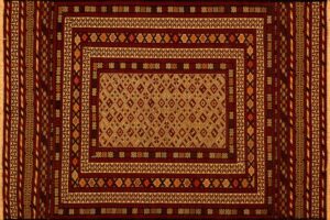 Balouch rectangular 4' 4" by 6' 2" rug with geometric pattern from Afghanistan