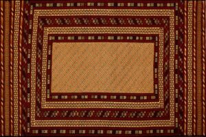 Somakh rectangular 4' 4" by 6' 2" rug with geometric pattern from Afghanistan
