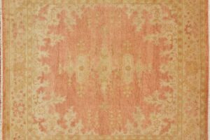 Oushak square 10' 0" by 10' 0" rug with all-over pattern from China