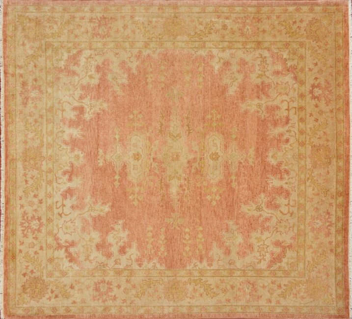 82216 Oushak square 10' 0" by 10' 0" rug with all-over pattern from China