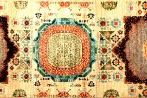 Mamluk runner 2' 7" by 9' 6" rug with geometric pattern from Afghanistan