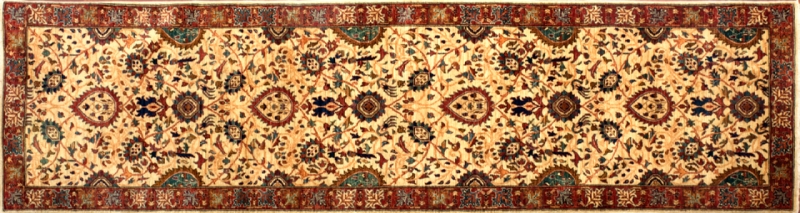 83397 Farahan runner 2' 9" by 9' 8" rug with a floral pattern made in Afghanistan with 228 knots/inch
