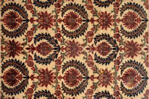 Susani rectangular 8' 1" by 9' 8" rug with floral pattern from Afghanistan