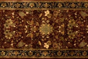 Ziegler runner 2' 7" by 6' 4" rug with all-over pattern from India - Rust & Black