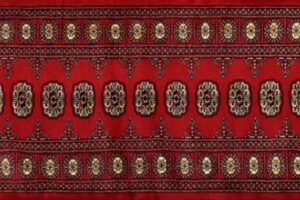 Bokhara runner 2' 8" by 7' 9" rug with geometric pattern from Pakistan - Red
